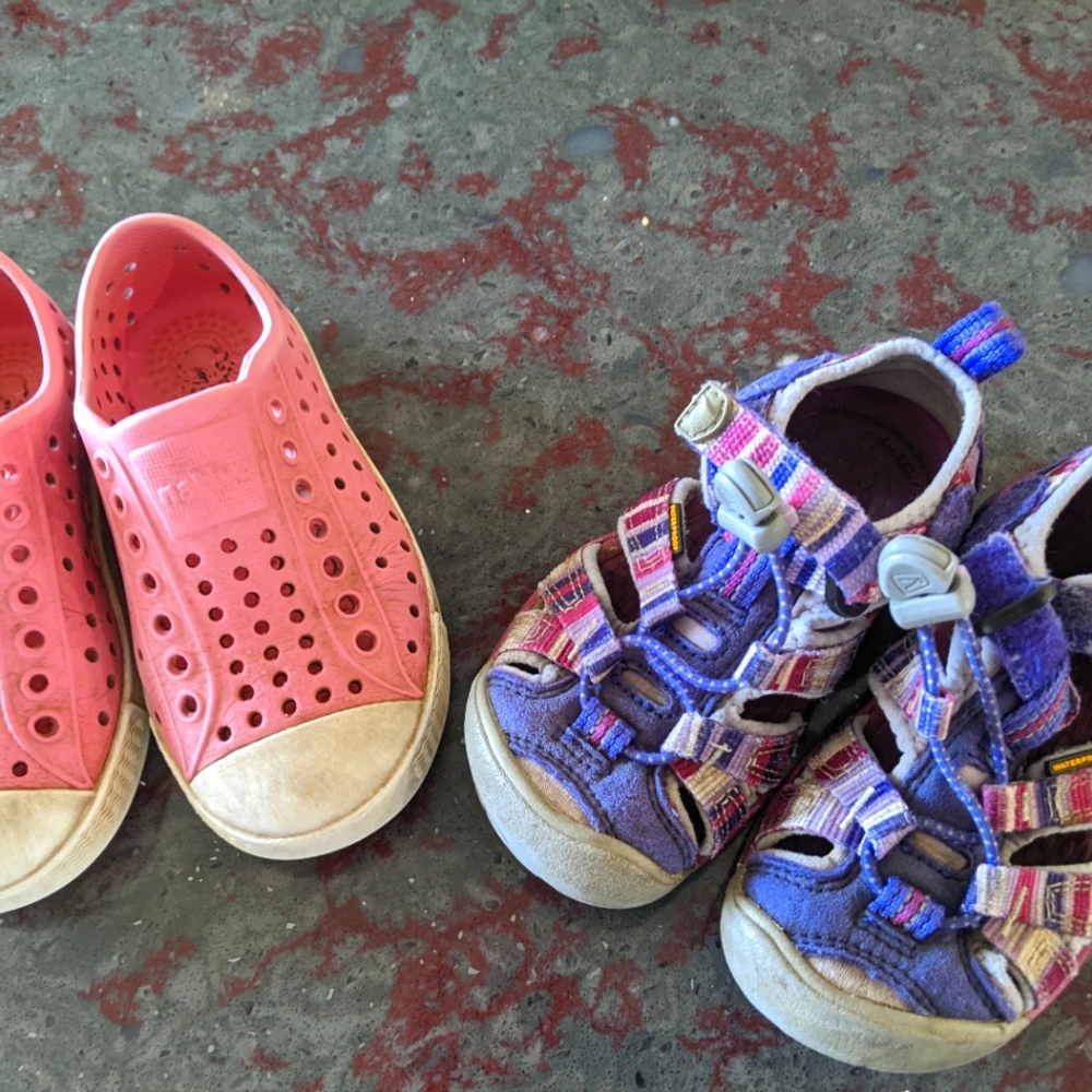 Keens and natives girls shoes size 8